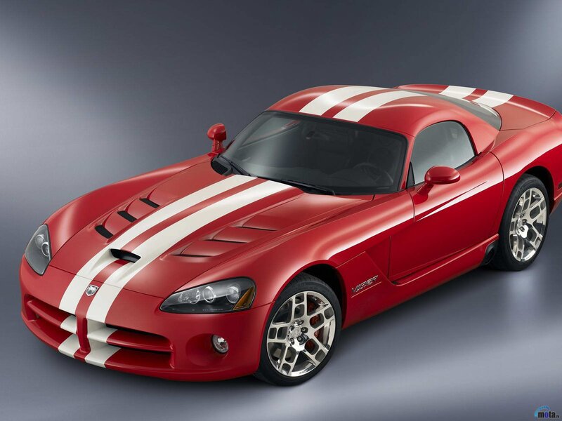 Red Dodge Viper sports car