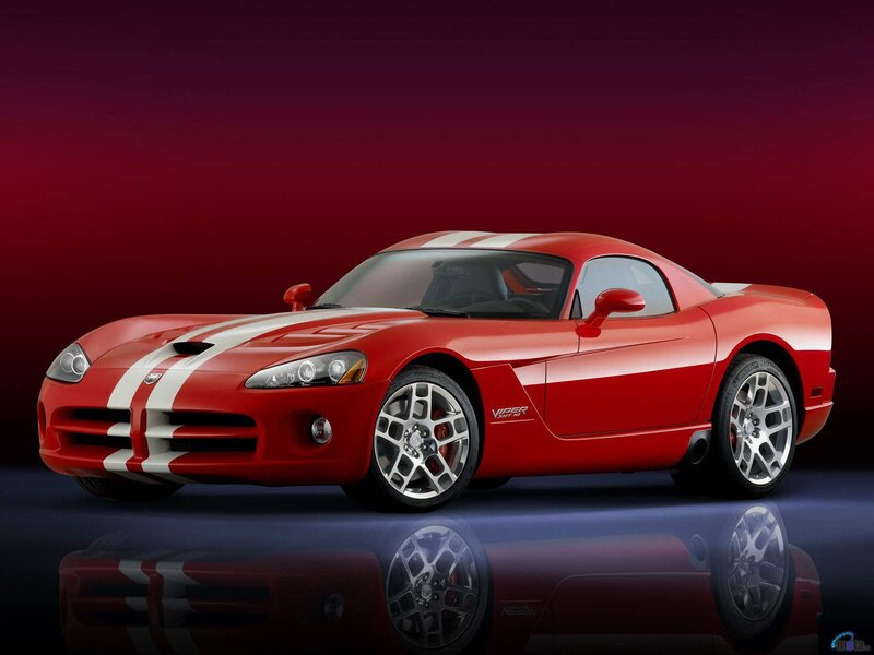 Red Dodge Viper sports car