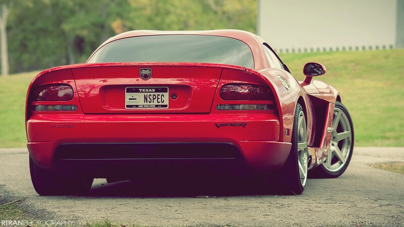 Red Dodge Viper sports car