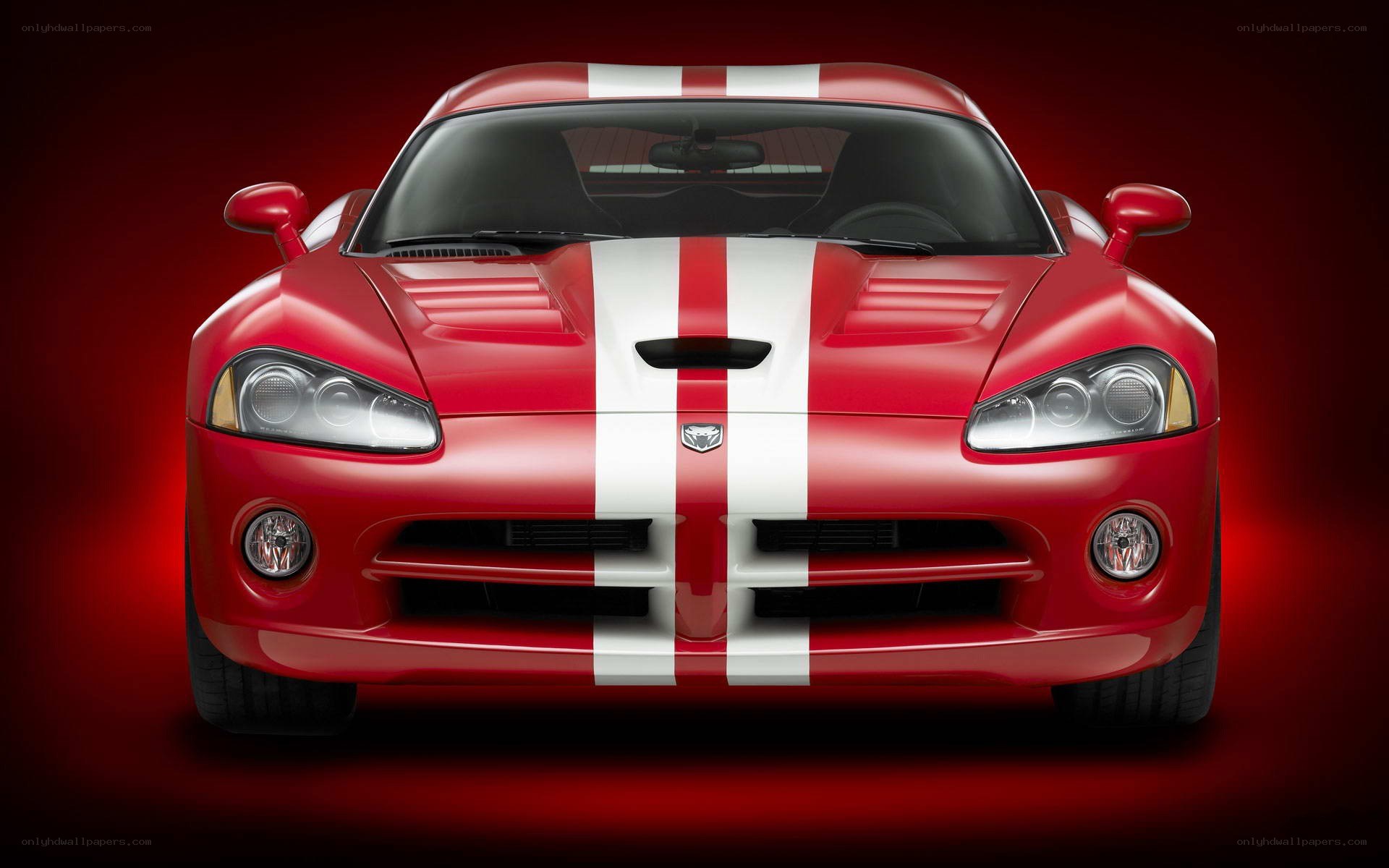 Red Dodge Viper with stripes
