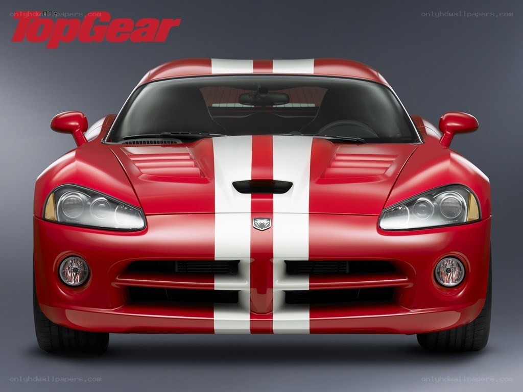 Red Dodge Viper with stripes