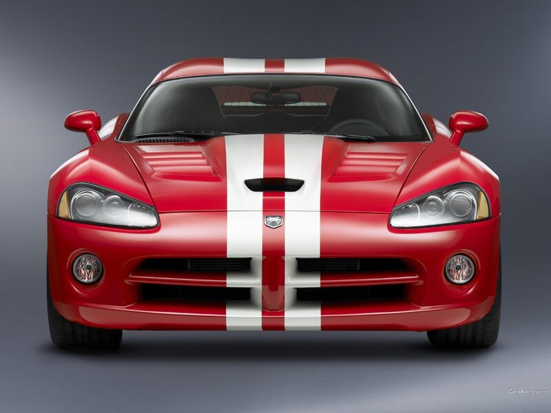 Red Dodge Viper with stripes