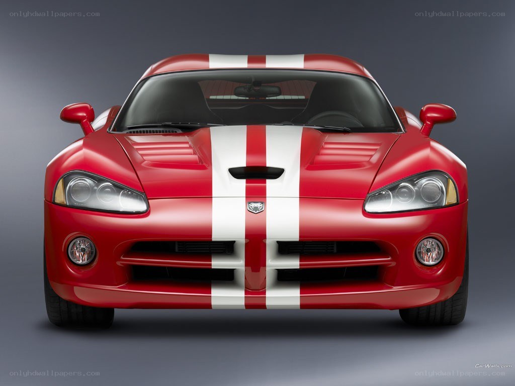 Red Dodge Viper with stripes