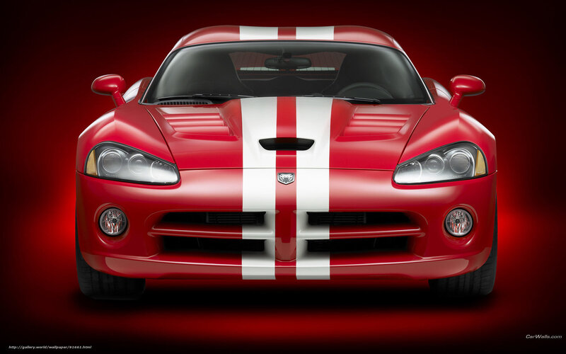 Red Dodge Viper with stripes