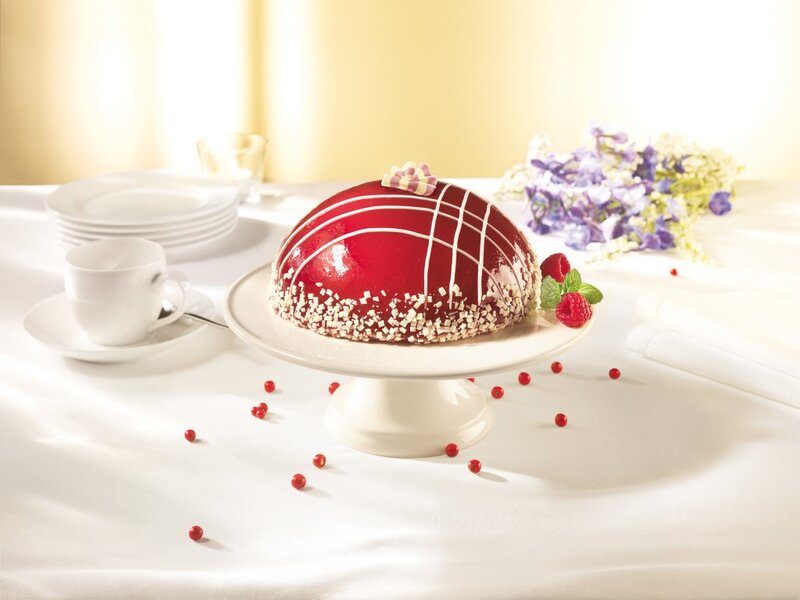 Red Dome Cake on Stand