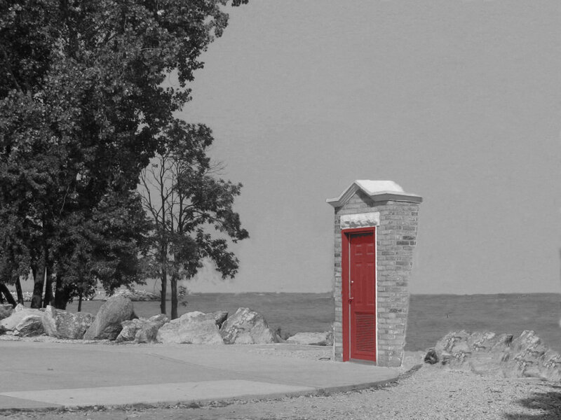 Red Door in Brick Structure