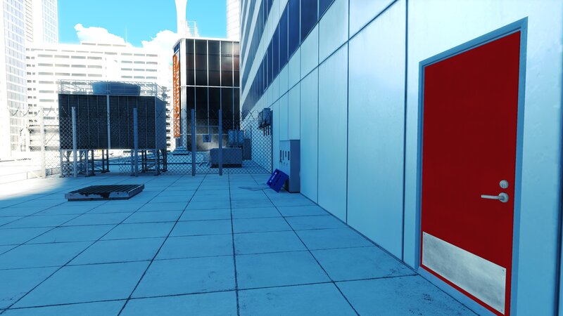 Red Door on Rooftop