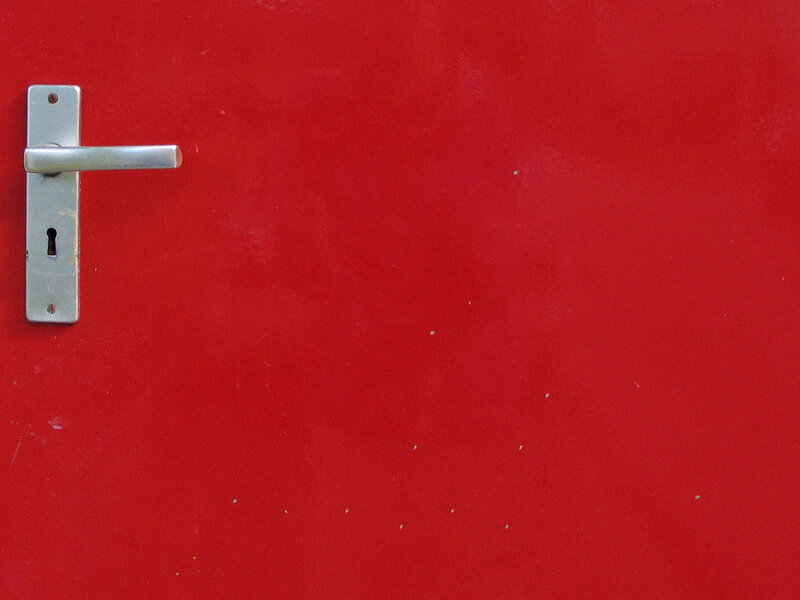 Red Door with Handle