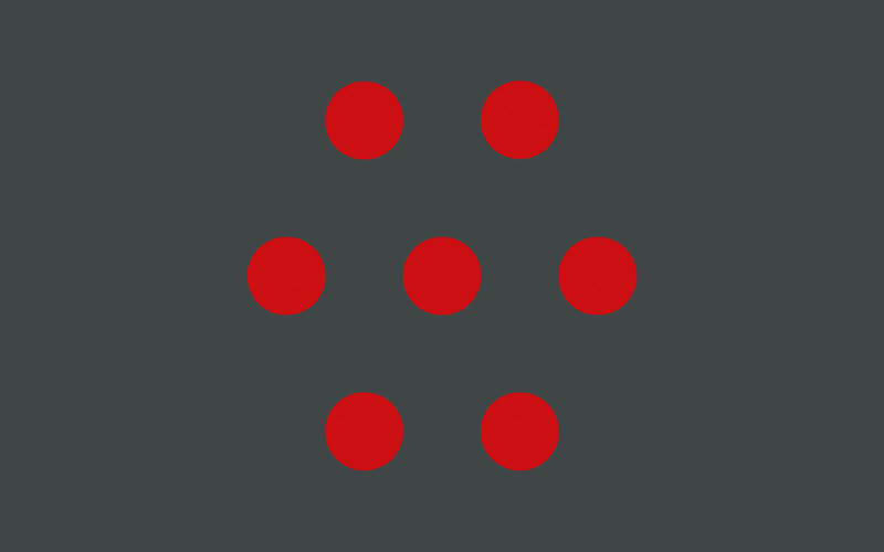 red dots on gray background