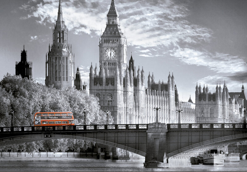 Red Double-decker Bus — Black
