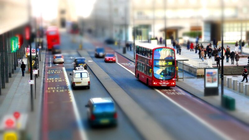 Red Double-decker Bus — Busy, Afternoon