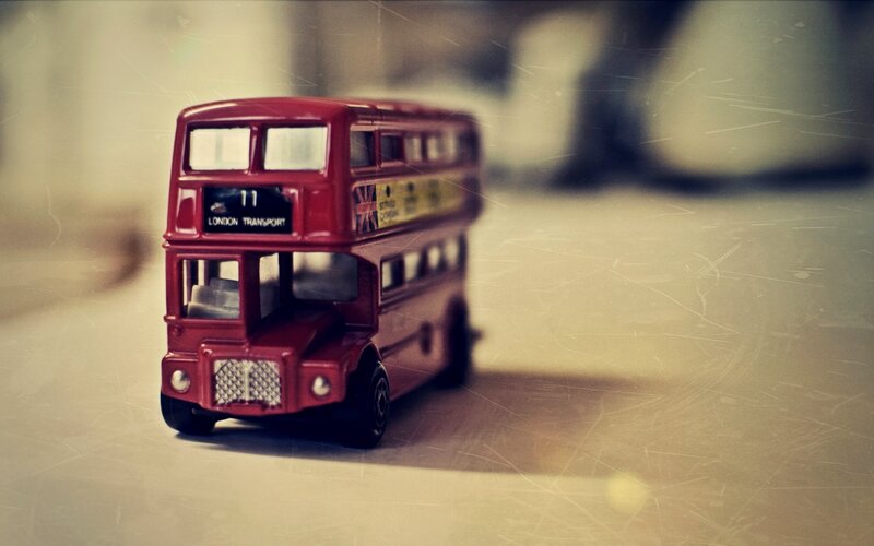 Red double-decker bus toy
