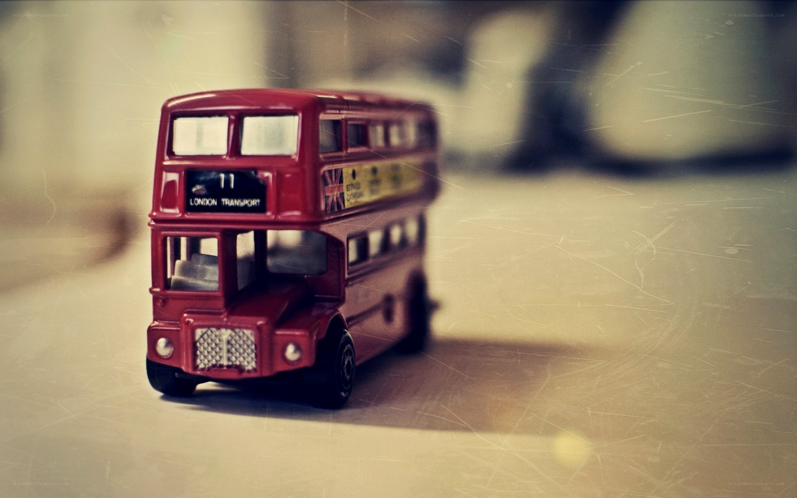 Red double-decker bus toy