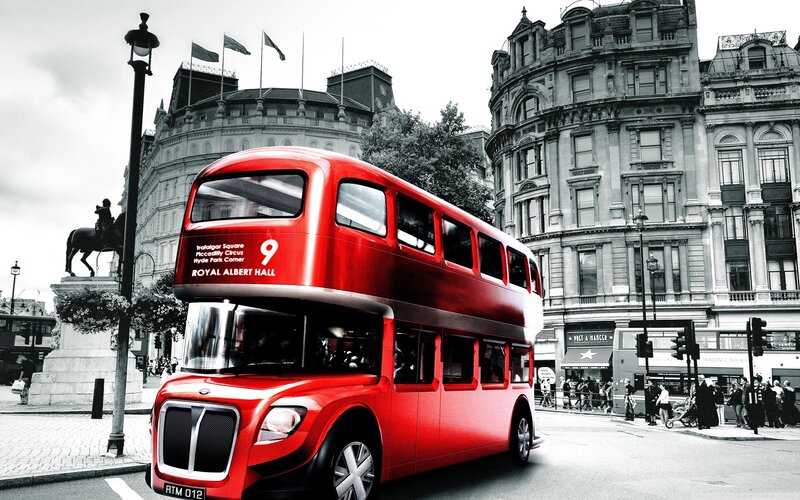 Red Double-decker Bus — Urban, Afternoon