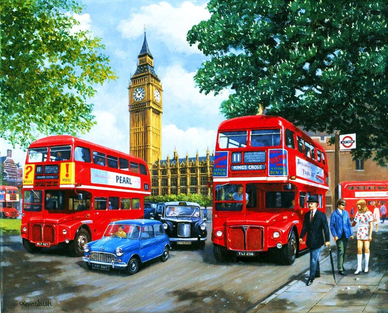 Red Double-decker Buses — Busy