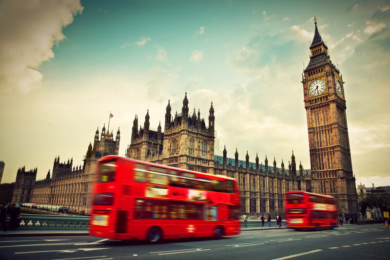 Red Double-decker Buses — Dramatic