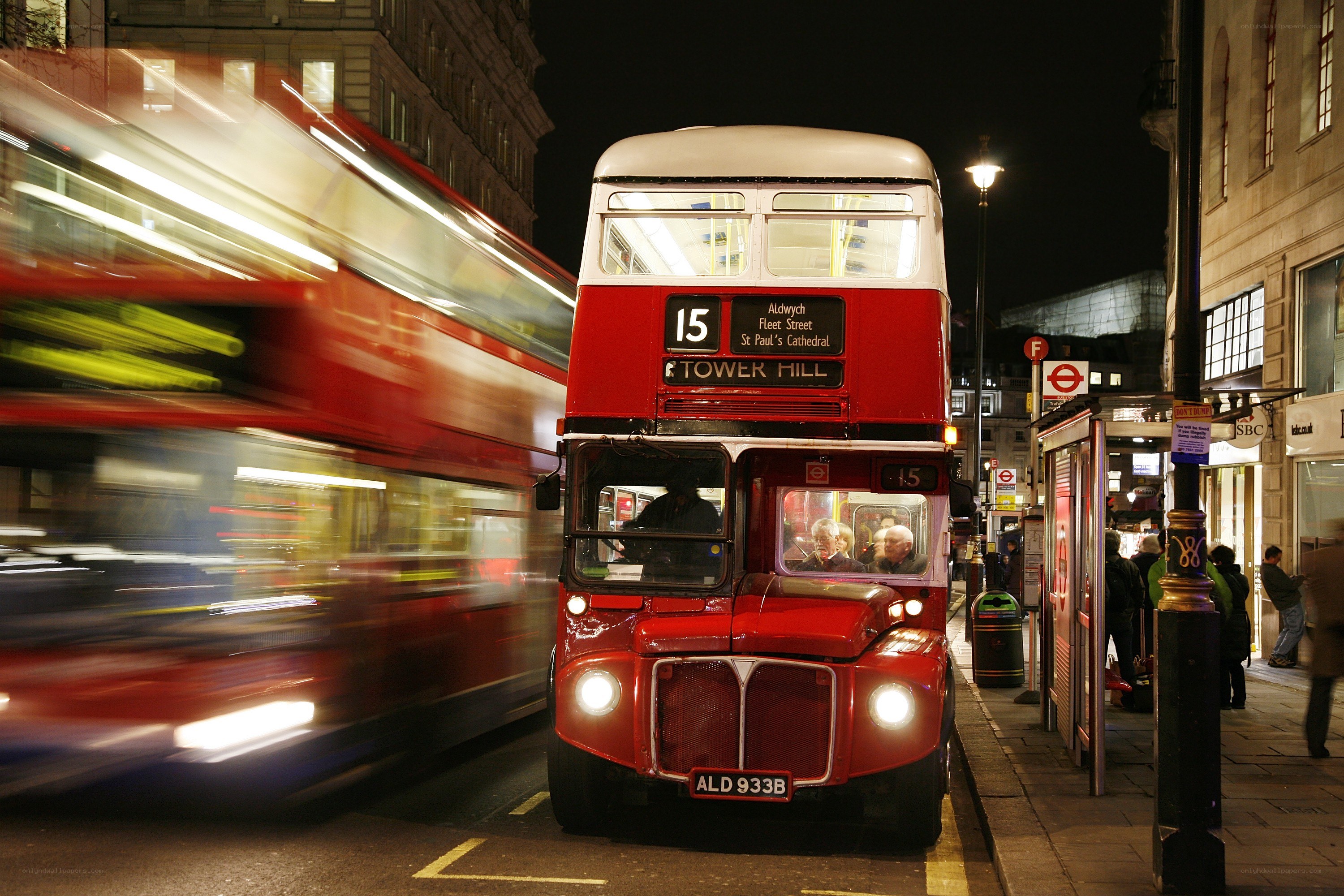 Red double-decker buses in London