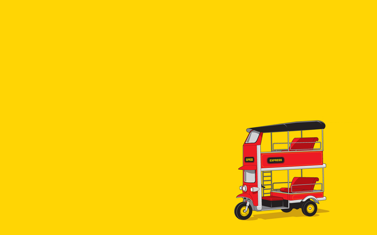 Red double-decker tuk-tuk