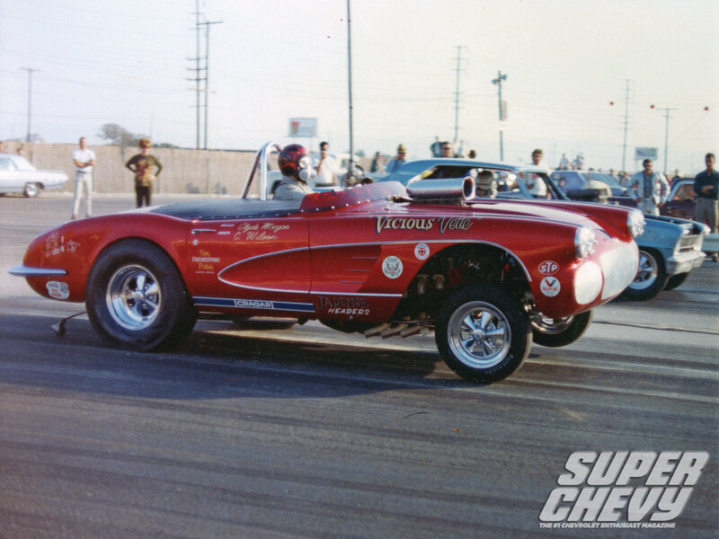 Red Drag Racing Car — Active, Afternoon, Photograph