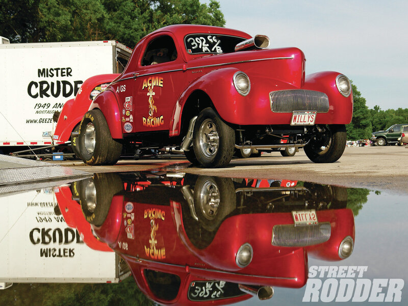 Red Drag Racing Car — Dramatic, Afternoon, Photograph