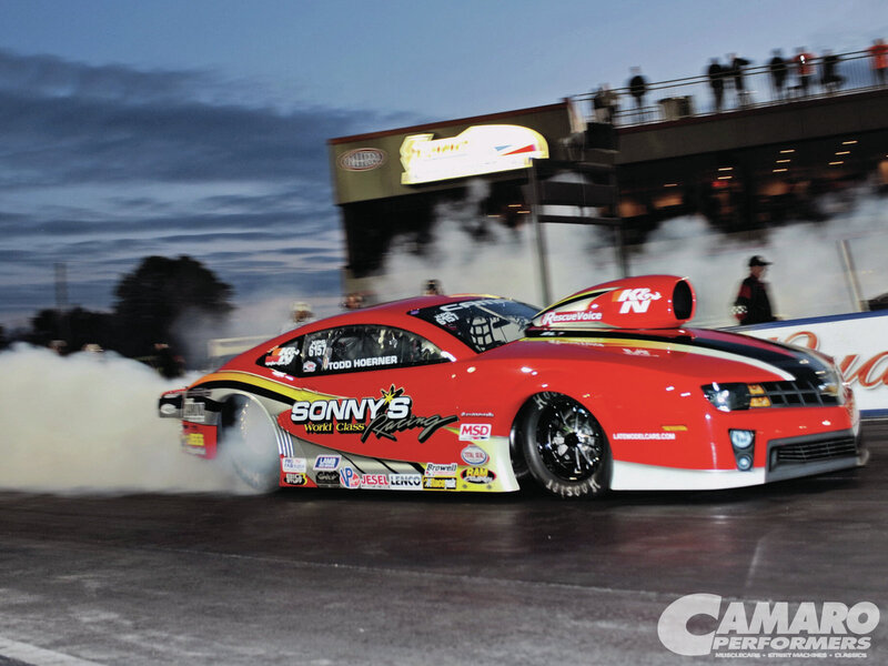 Red Drag Racing Car — Dramatic, Night