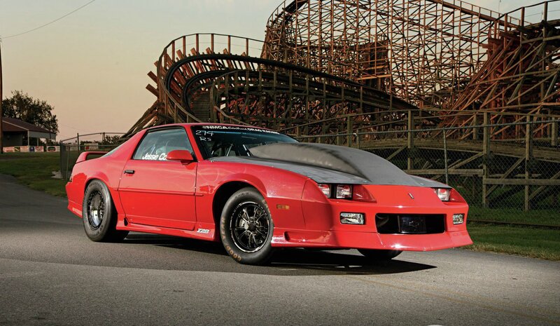 Red Drag Racing Car — Dramatic, Sunset, Photograph