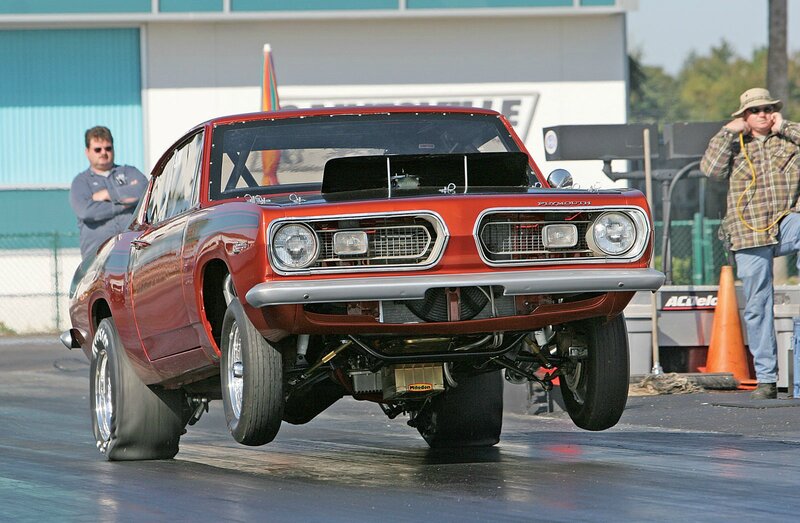 Red Drag Racing Car — Dynamic, Afternoon, Photograph, Men