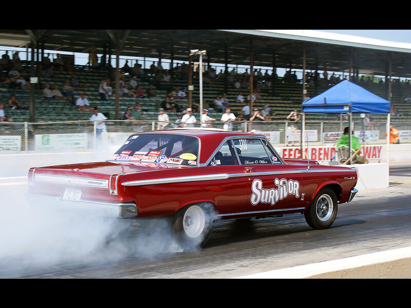 Red Drag Racing Car — Dynamic, Afternoon, Photograph