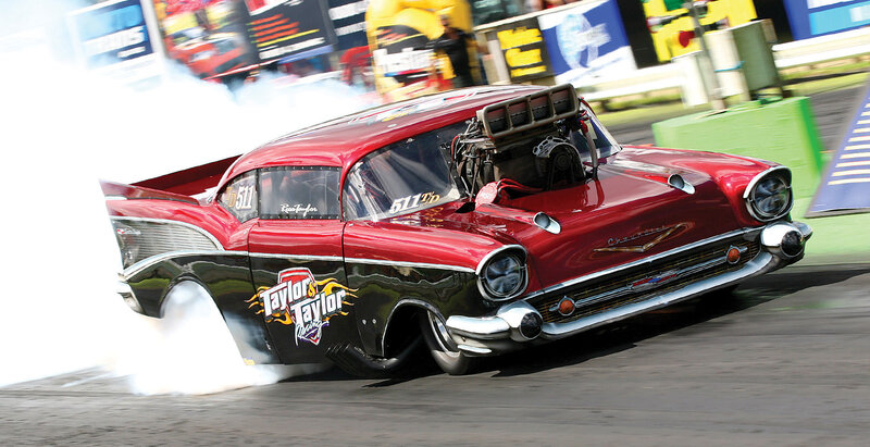 Red Drag Racing Car — Dynamic, Afternoon