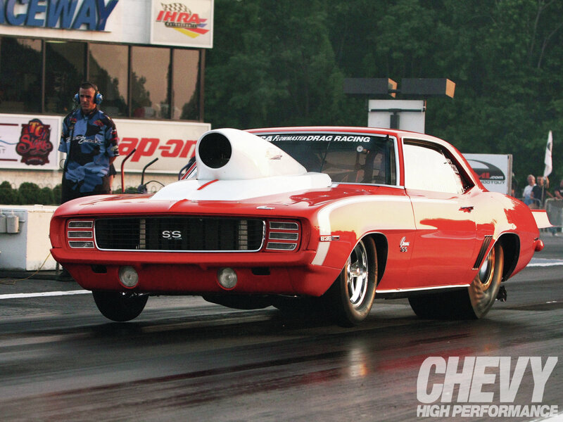 Red Drag Racing Car — Dynamic, Sunset