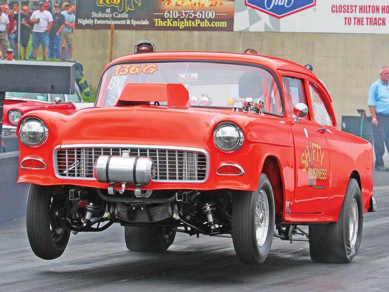 Red Drag Racing Car — Energetic, Afternoon, Photograph