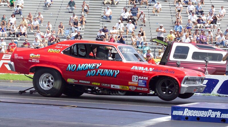 Red Drag Racing Car — Energetic, Afternoon