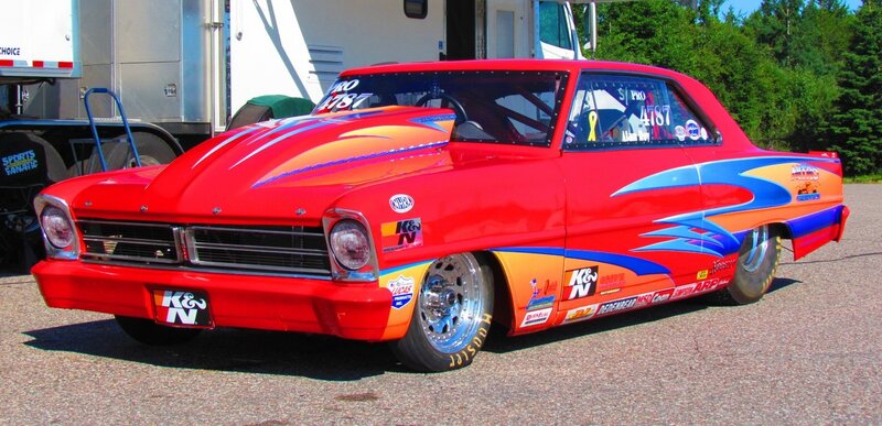 Red Drag Racing Car — Outdoor, Afternoon, Photograph