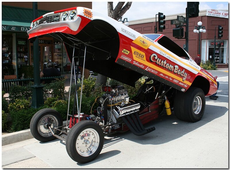 Red Drag Racing Car — Outdoor, Afternoon