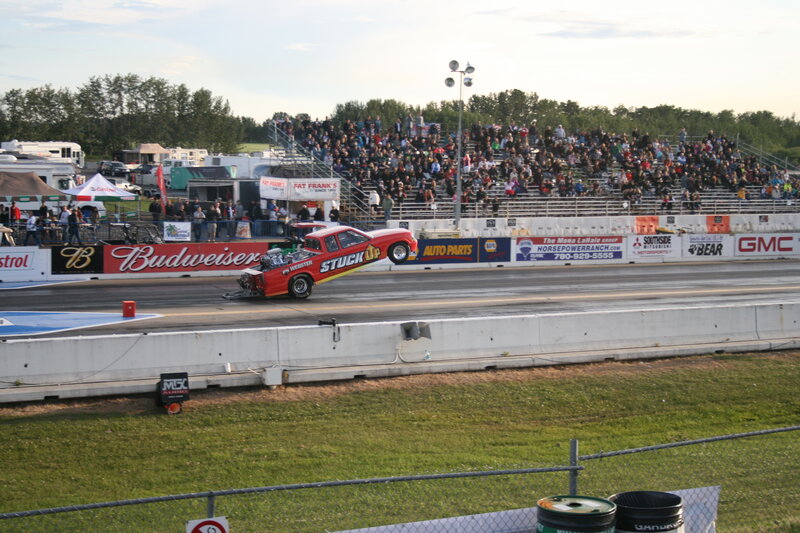 Red Drag Truck — Active, Afternoon