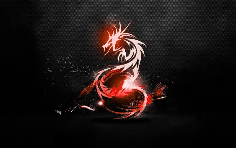 Red dragon abstract art