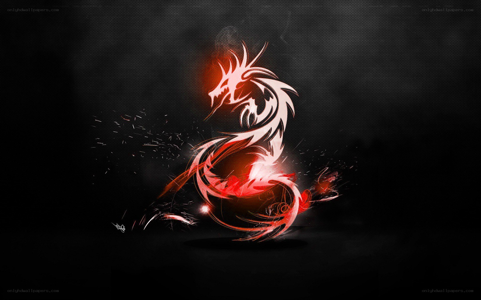 Red dragon abstract art