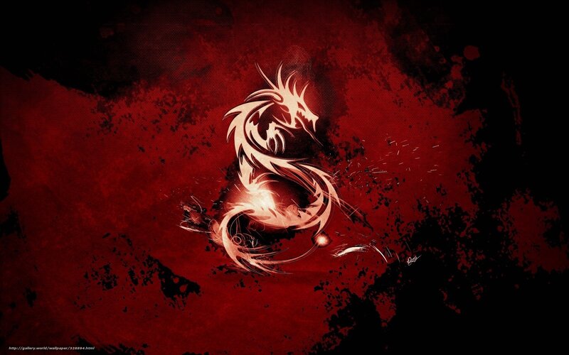 Red dragon abstract artwork