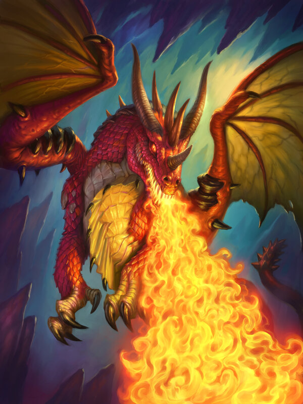Red Dragon Breathing Fire — Dramatic, Digital Art, Wings, Claws