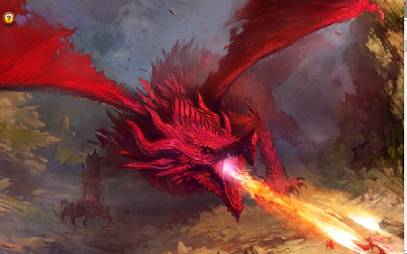 Red Dragon Breathing Fire — Dramatic, Digital Art, Wings