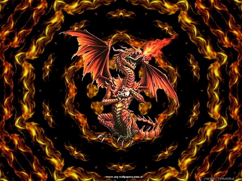 Red Dragon Breathing Fire — Dramatic