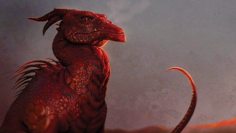 Red Dragon Creature — Dramatic, Sunset