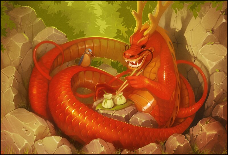 Red Dragon Eating