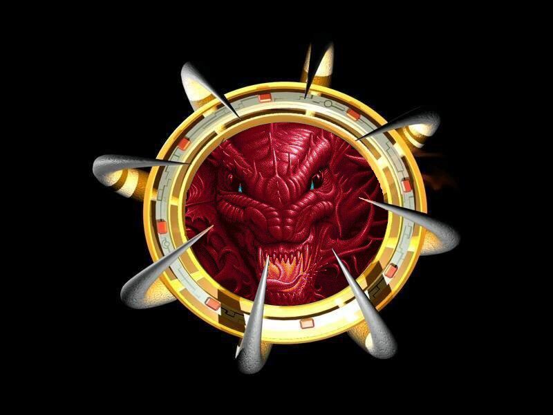 red dragon emblem with spikes