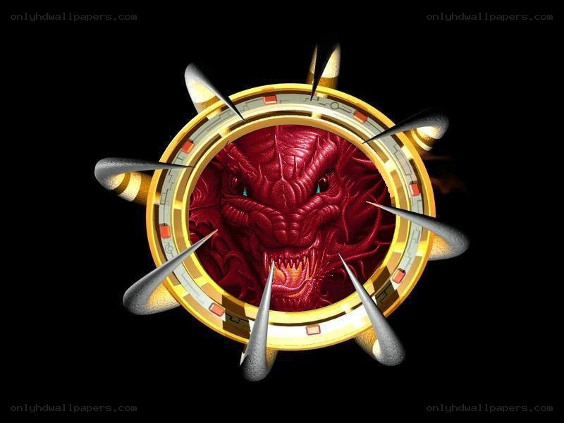 red dragon emblem with spikes