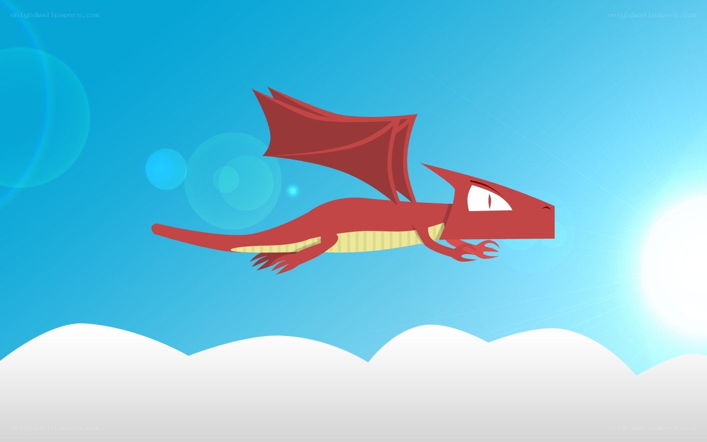 red dragon flying in sky