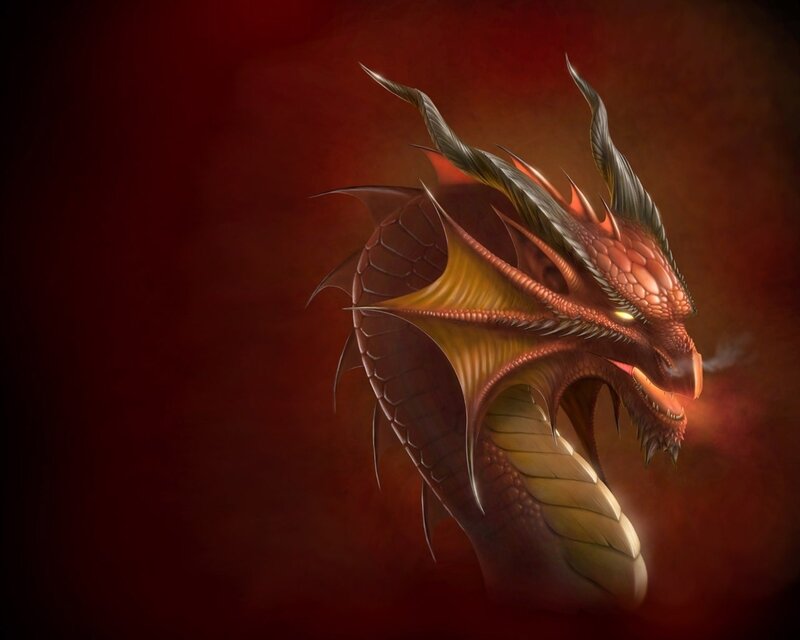 red dragon head portrait