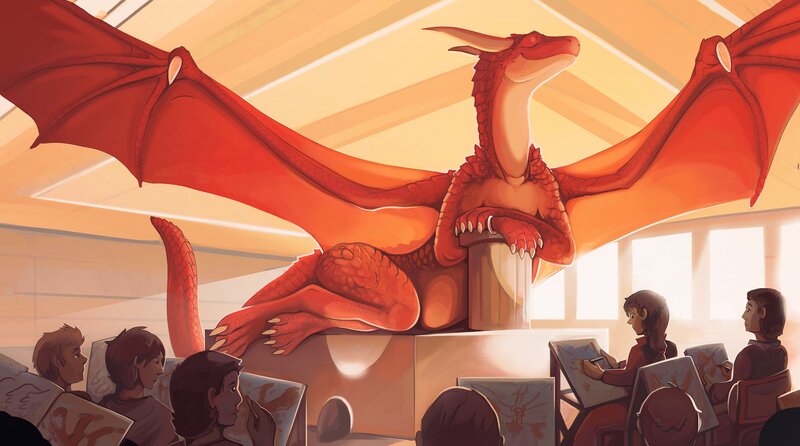 Red Dragon in Classroom