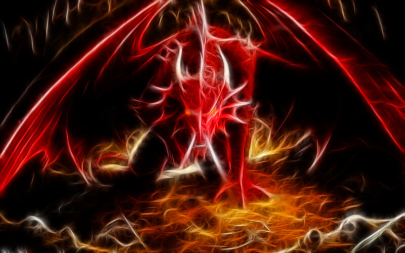 Red Dragon in Flames