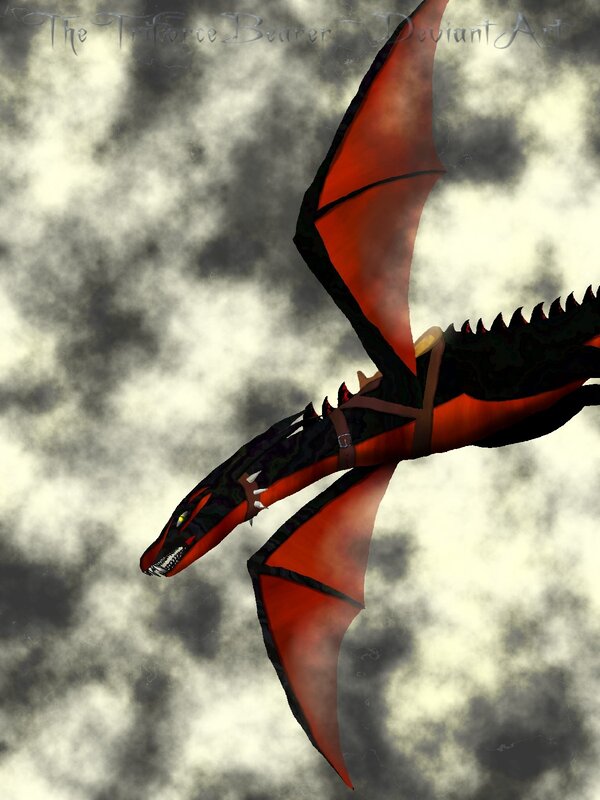 red dragon in flight